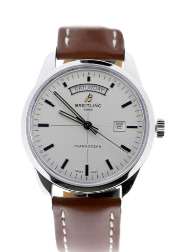 Breitling Transocean Day & Date 43mm Brown Leather Strap Mens Watch - A4531012|G751|437X|A20B A.1 Buy Now By Breitling
