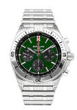 Breitling Chronomat B01 42 Green Dial Silver Steel Strap Watch for Men - AB0134101L1A1 Buy Now By Breitling