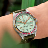 Breitling Chronomat Automatic 36 South Sea Green Dial Green Leather Strap Watch for Women - A10380611L1P1 Buy Now By Breitling