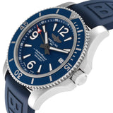 Breitling Superocean 44mm Automatic Blue Dial Blue Rubber Strap Watch for Men - A17367D81C1S2 Buy Now By Breitling