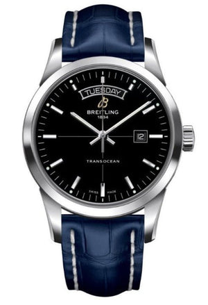 Breitling Transocean Day & Date 42mm Automatic Black Dial Black Leather Strap Mens Watch - A4531012/BB69/731P/ A20BA.1 Buy Now By Breitling