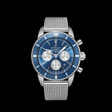 Breitling Superocean Heritage B01 Chronograph 44 Blue Dial Silver Mesh Bracelet Watch for Men - AB0162161C1A1 Buy Now By Breitling