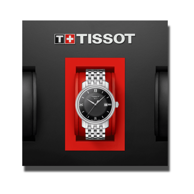 Tissot T Classic Bridgeport Black Dial Silver Steel Strap Watch For Men - T097.410.11.058.00 Buy Now By Tissot