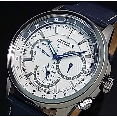 Citizen Eco Drive Calendrier White Dial Blue Leather Strap Watch For Men - BU2020-11A Buy Now By Citizen