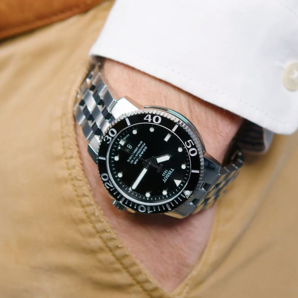 Tissot Seastar 1000 Powermatic 80 Black Dial Silver Steel Strap Watch For Men - T120.407.11.051.00 Buy Now By Tissot