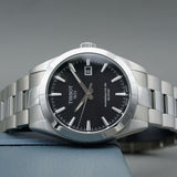 Tissot Gentleman Powermatic 80 Silicium Black Dial Silver Steel Strap Watch For Men - T127.407.11.051.00 Buy Now By Tissot