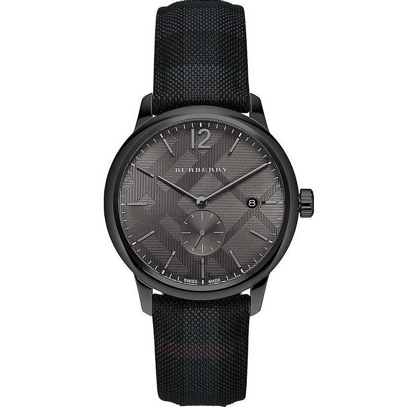 Burberry The Classic Round Horseferry Black Dial Black Leather Strap Watch for Men - BU10010 Buy Now By Burberry