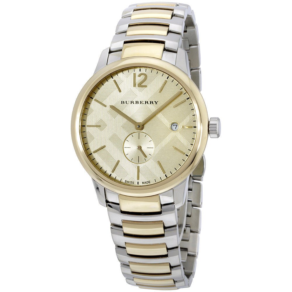 Burberry The Classic Gold Dial Two Tone Steel Strap Watch for Men - BU10011 Buy Now By Burberry