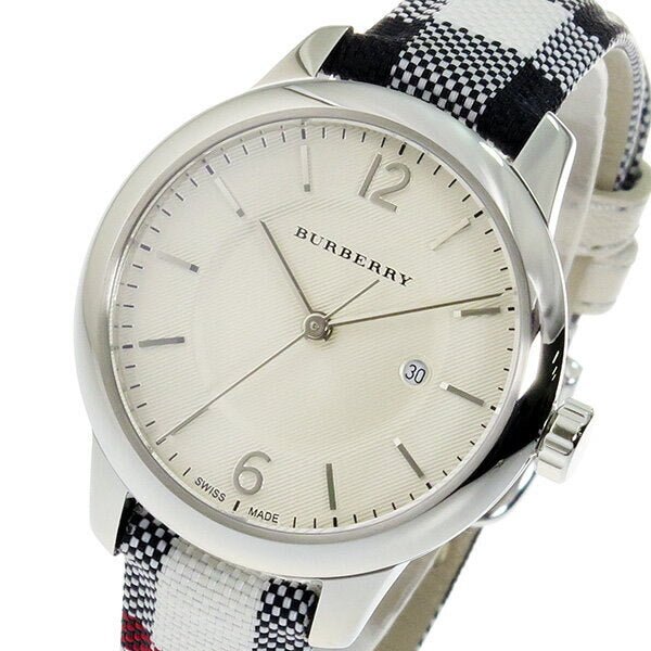 Burberry Classic Stone Silver Dial Horseberry Black Leather Strap Watch for Women - BU10103 Buy Now By Burberry
