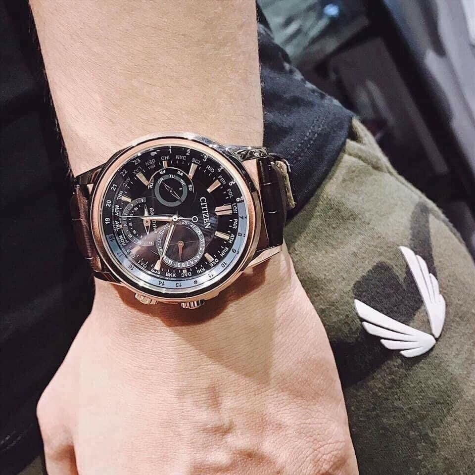 Citizen Eco Drive Calendrier Black Dial Brown Leather StrapWatch For Men - BU2023-12E Buy Now By Citizen