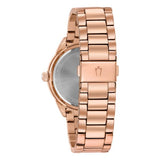 Bulova Crystal Silver Dial Rose Gold Steel Strap Watch for Women - 97N101 Buy Now By Bulova