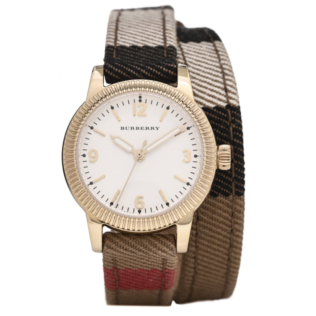 Burberry Utilitarian White Dial Multicolor Leather Strap Watch for Women - BU7851 Buy Now By Burberry