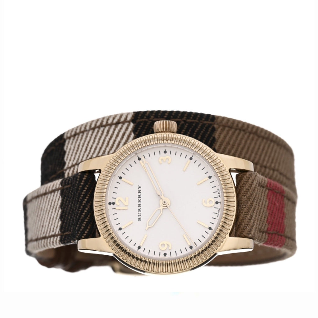 Burberry Utilitarian White Dial Multicolor Leather Strap Watch for Women - BU7851 Buy Now By Burberry