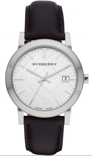 Burberry The City White Dial Black Leather Strap Watch for Men - BU9008 Buy Now By Burberry