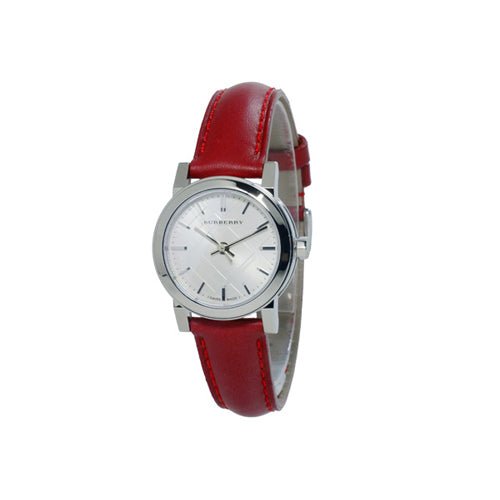 Burberry The City Silver Dial Red Strap Watch for Women - BU9232 Buy Now By Burberry