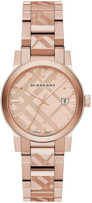 Burberry The City Rose Gold Dial Rose Gold Steel Strap Watch for Women - BU9235 Buy Now By Burberry