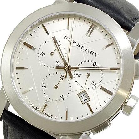 Burberry The City Chronograph White Dial Black Leather Strap Watch for Men - BU9355 Buy Now By Burberry