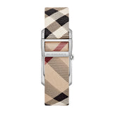 Burberry The Pioneer Silver Dial Haymarket Beige Leather Strap Watch for Women - BU9406 Buy Now By Burberry