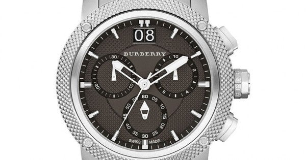 Burberry Utilitarian Chronograph Black Dial Silver Steel Strap Watch For Men - BU9800 Buy Now By Burberry