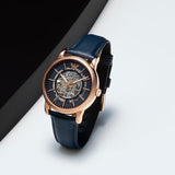 Emporio Armani Meccanico Automatic Blue Dial Blue Leather Strap Watch For Men - AR60050 Buy Now By Emporio Armani