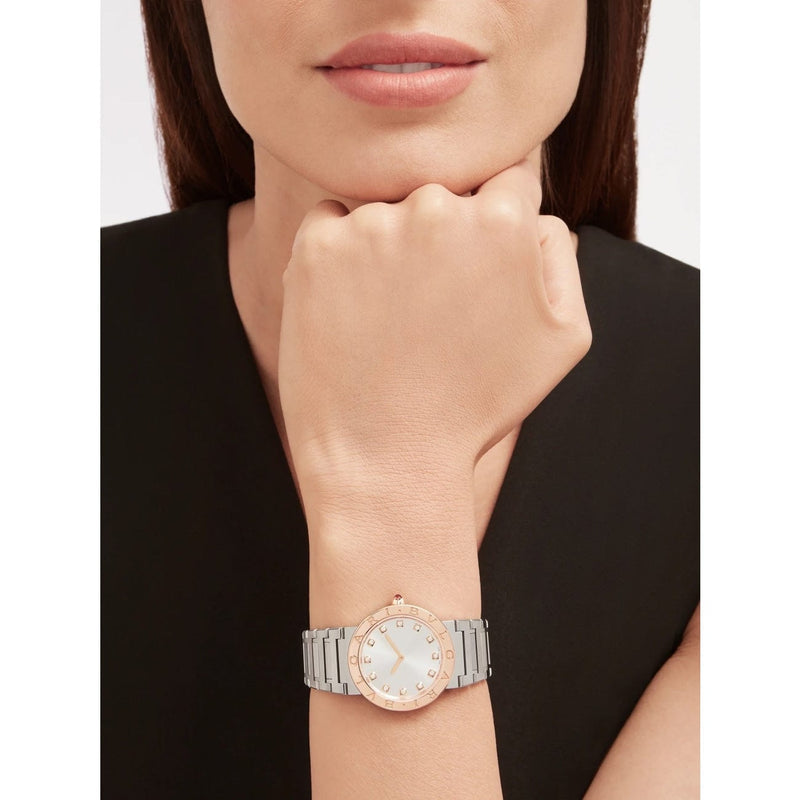 Bvlgari Bvlgari Bvlgari Lady Diamonds Silver Dial Silver Steel Strap Watch for Women - BVLGARI103577 Buy Now By Bvlgari