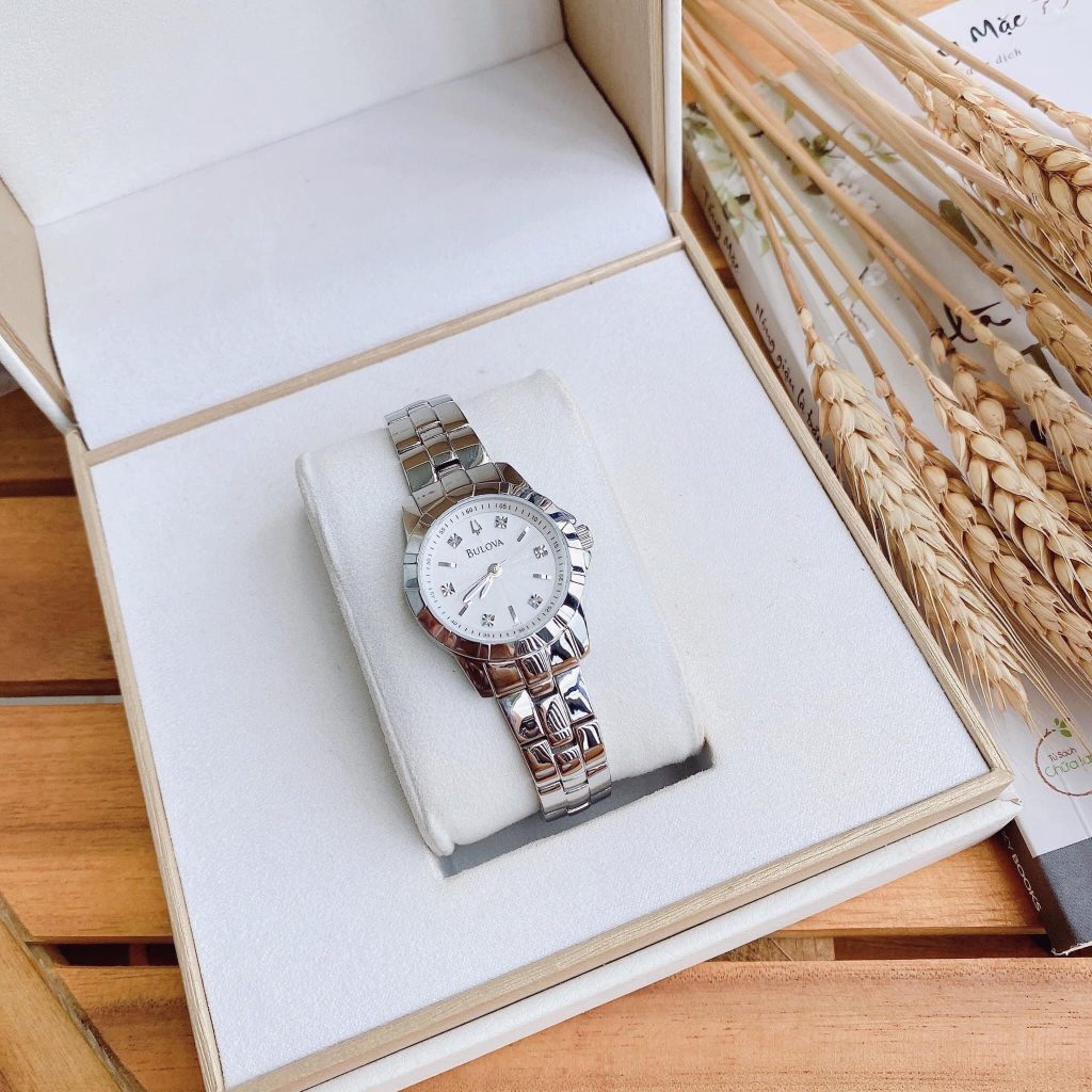 Bulova Classic Diamonds Silver Dial Silver Steel Strap Watch for Women - 96P121 Buy Now By Bulova