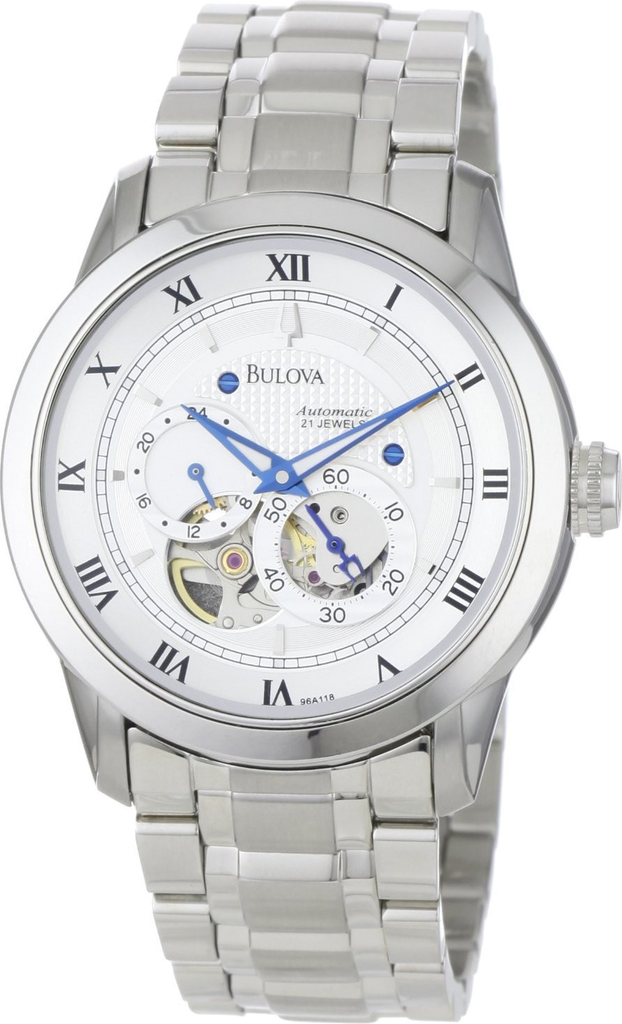 Bulova BVA Series Dual Aperture Silver Dial Silver Steel Strap Watch for Men - 96A118 Buy Now By Bulova