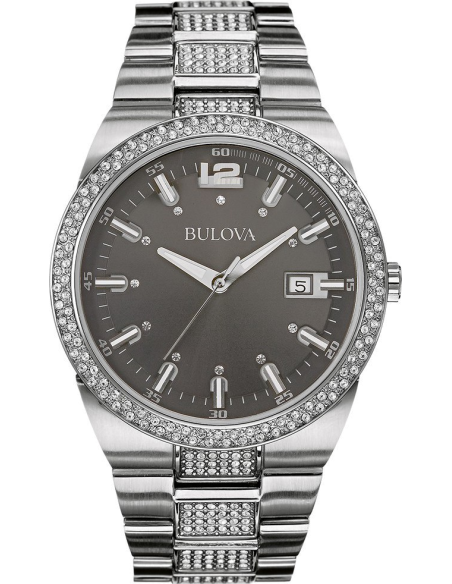 Bulova Crystal Collection Brown Dial Silver Steel Strap Watch for Men - 96B221 Buy Now By Bulova