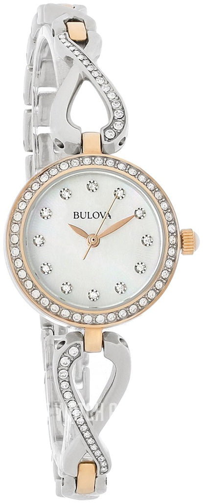 Bulova Crystals Mother of Pearl Dial Two Tone Steel Strap Watch for Women - 98X108 Buy Now By Bulova