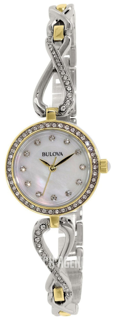 Bulova Analog Crystals Mother of Pearl Dial Silver Steel Strap Watch for Women - 98X109 Buy Now By Bulova