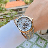 Bulova BVA Skeleton Silver Dial Two Tone Steel Strap Watch for Men - 98A230 Buy Now By Bulova