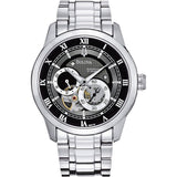 Bulova BVA Dual Aperture Black Dial Silver Steel Strap Watch for Men - 96A119 Buy Now By Bulova