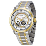 Bulova BVA Skeleton Silver Dial Two Tone Steel Strap Watch for Men - 98A123 Buy Now By Bulova