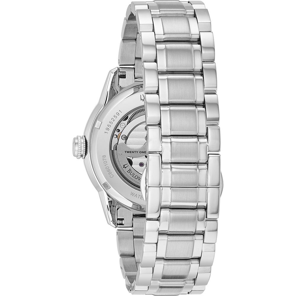 Bulova BVA Dual Aperture Black Dial Silver Steel Strap Watch for Men - 96A119 Buy Now By Bulova