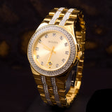 Bulova Crystal Collection Champagne Dial Two Tone Steel Strap Watch for Women - 98B174 Buy Now By Bulova