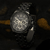 Bulova Octova Chronograph Black Crystal Dial Black Steel Strap Watch for Men - 98C134 Buy Now By Bulova