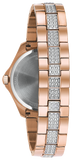 Bulova Crystal Collection Silver Dial Rose Gold Steel Strap Watch for Women - 98L229 Buy Now By Bulova