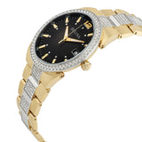 Bulova Crystal Black Dial Two Tone Steel Strap Watch for Men - 98B235 Buy Now By Bulova