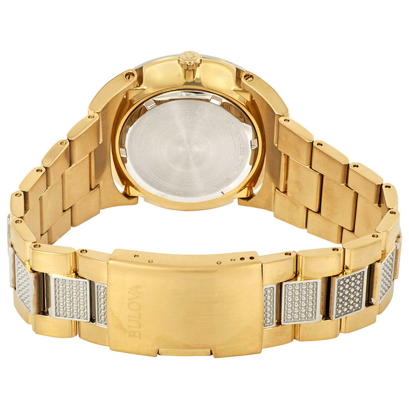 Bulova Crystal Black Dial Two Tone Steel Strap Watch for Men - 98B235 Buy Now By Bulova