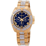 Bulova Crystal Collection Blue Dial Gold Steel Strap Watch for Men - 98C128 Buy Now By Bulova