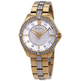 Bulova Crystal Collection Silver Crystal Dial Gold Steel Strap Watch for Women - 98L228 Buy Now By Bulova