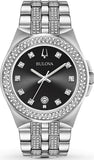Bulova Crystal Collection Black Dial Silver Steel Strap Watch for Men - 96K102 Buy Now By Bulova