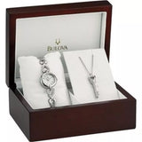 Bulova Crystals White Dial Silver Steel Strap Watch for Women - 96X114 Buy Now By Bulova