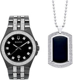 Bulova Crystal Collection Black Dial Two Tone Steel Strap Watch for Men - 98K101 Buy Now By Bulova