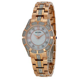 Bulova Crystal Mother of Pearl Dial Rose Gold Steel Strap Watch for Women - 98L197 Buy Now By Bulova