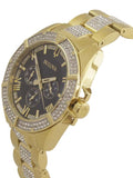 Bulova Crystal Collection Blue Dial Gold Steel Strap Watch for Men - 98C128 Buy Now By Bulova
