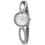 Bulova Crystal Collection Mother of Pearl Dial Silver Steel Strap Watch for Women - 96L223 Buy Now By Bulova
