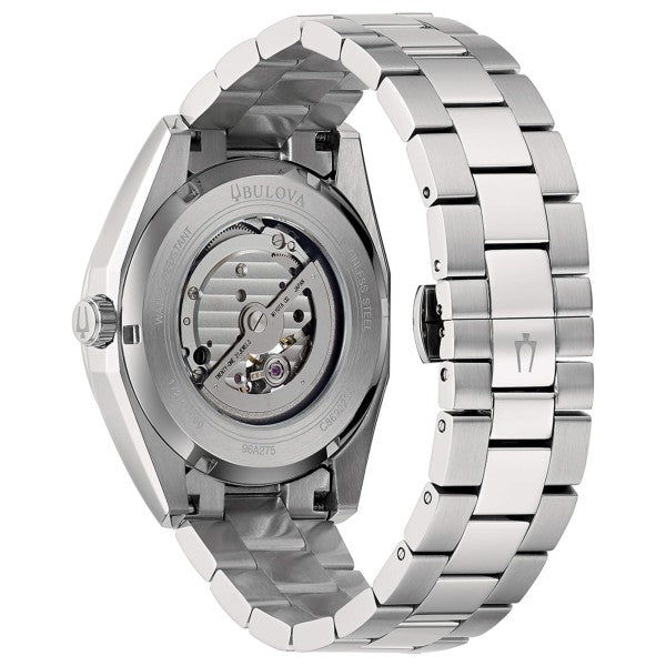 Bulova BVA Dual Aperture Black Dial Silver Steel Strap Watch for Men - 96A119 Buy Now By Bulova