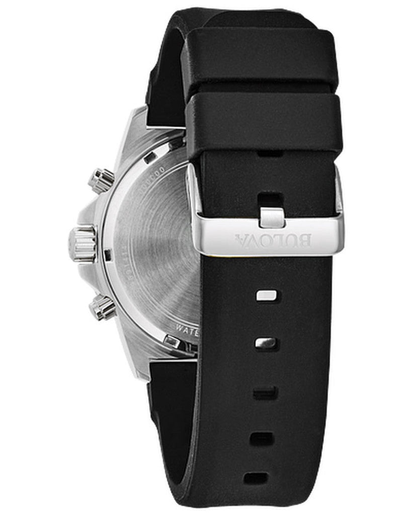 Bulova Marine Star Blue Dial Black Silicone Strap Watch for Men - 98B258 Buy Now By Bulova