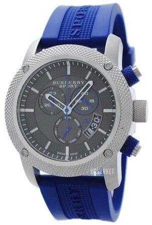 Burberry Sports Chronograph Black Dial Blue Rubber Strap Watch for Men - BU7714 Buy Now By Burberry